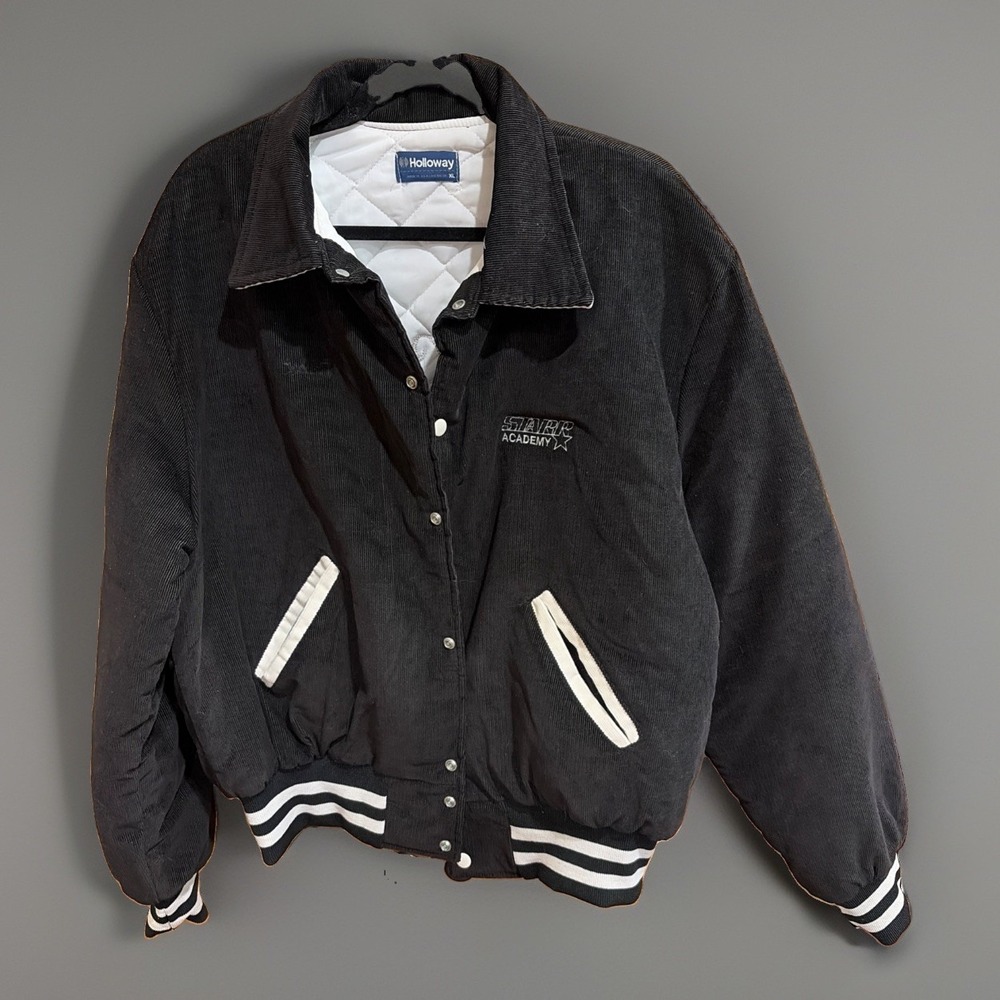 Vintage Holloway Jacket Mens XL Duck Canvas Quilt Lined Work Wear Bomber USA 90s